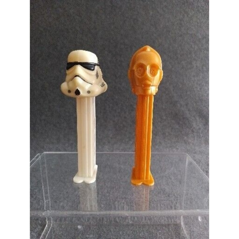 2 Star Wars PEZ Dispensers 1997-1999 Stormtrooper C3PO Loose